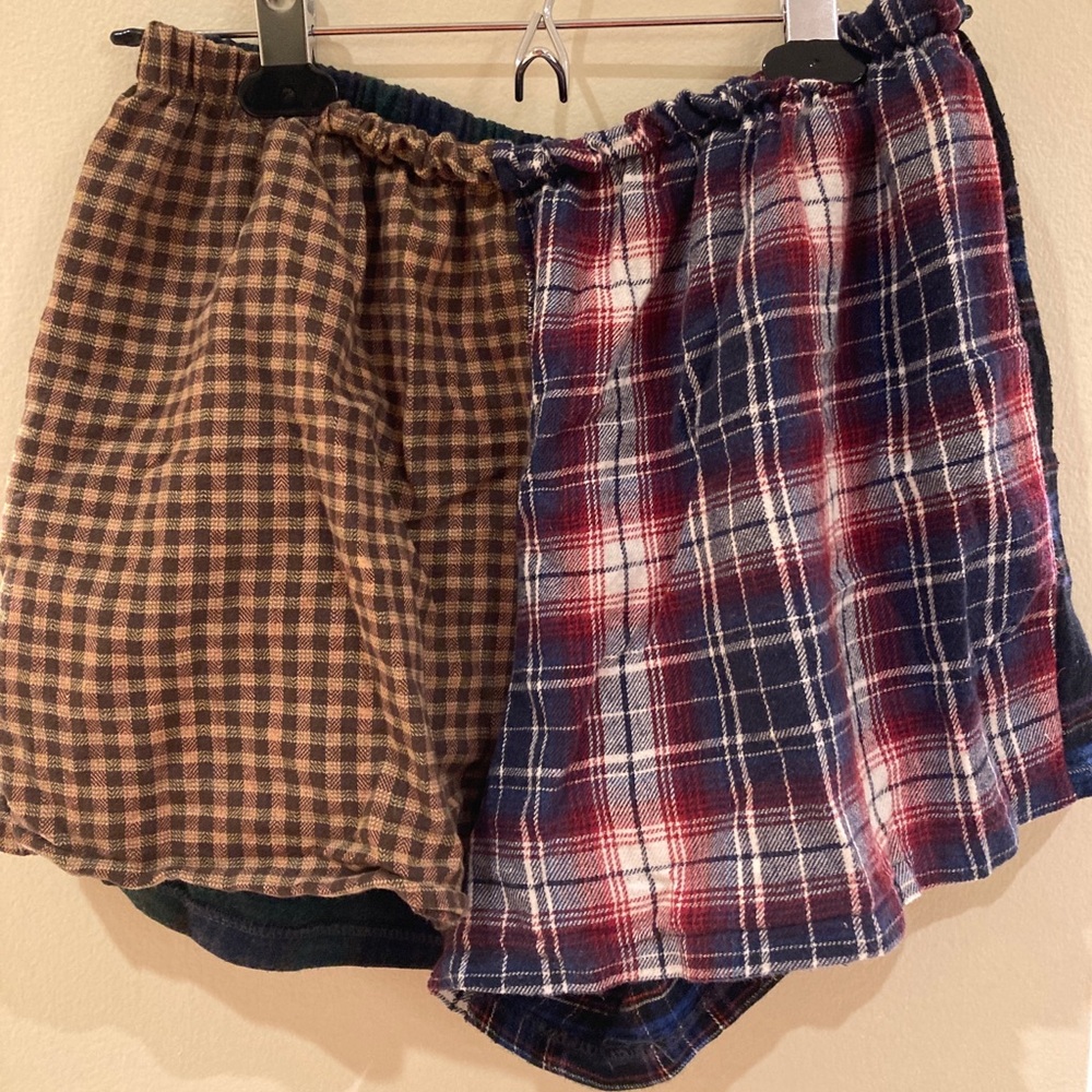 Patchwork Plaid Mini Shorts